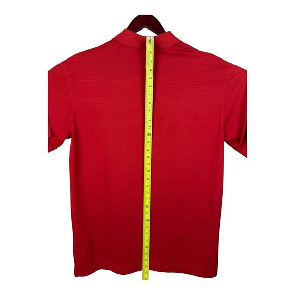 Nike Golf Polo Shirt Mens L Red Dri Fit Performance Golf Embroidered Sleeve Logo - Picture 9 of 14